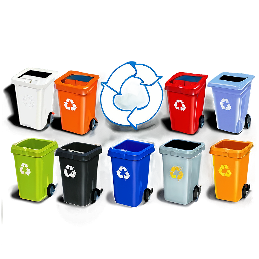 Colorful Recycle Bin Png 5 PNG