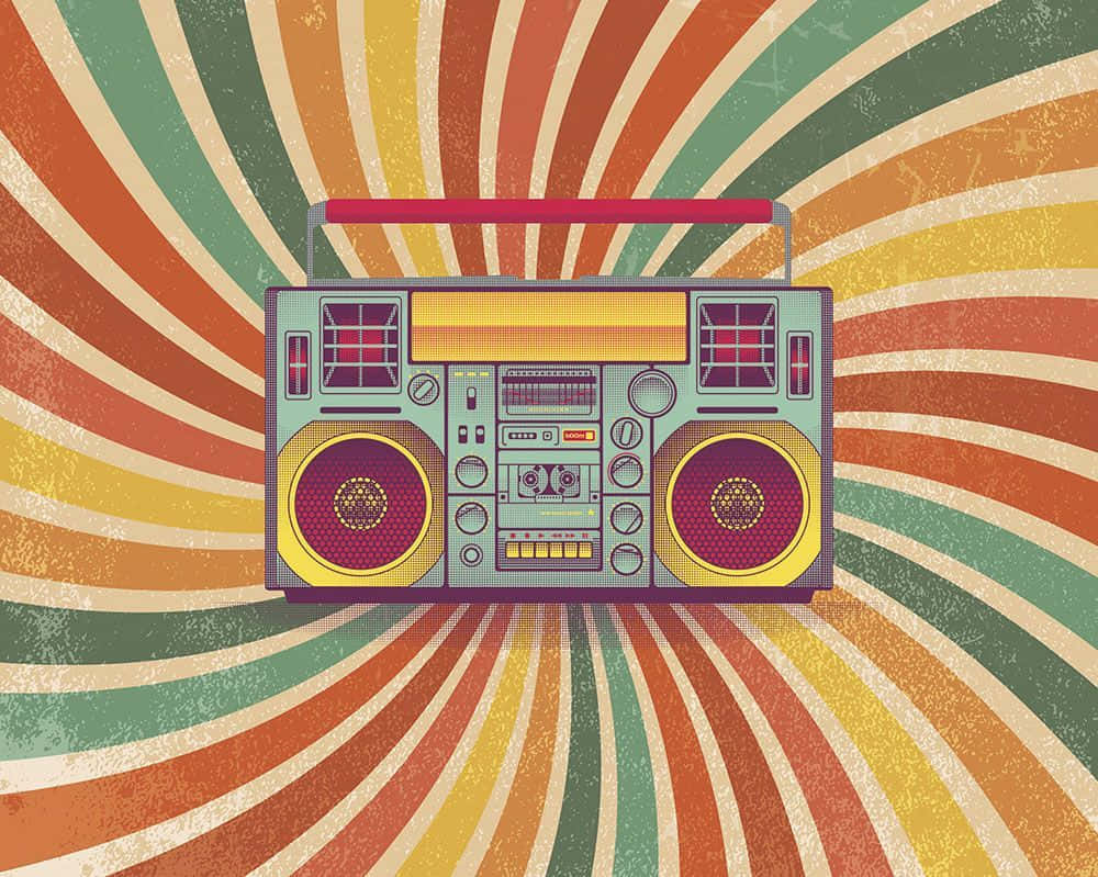 Colorful Retro Radio Receiver Digital Art Wallpaper