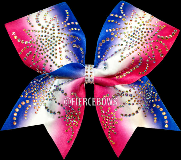 Colorful Rhinestone Cheer Bow PNG