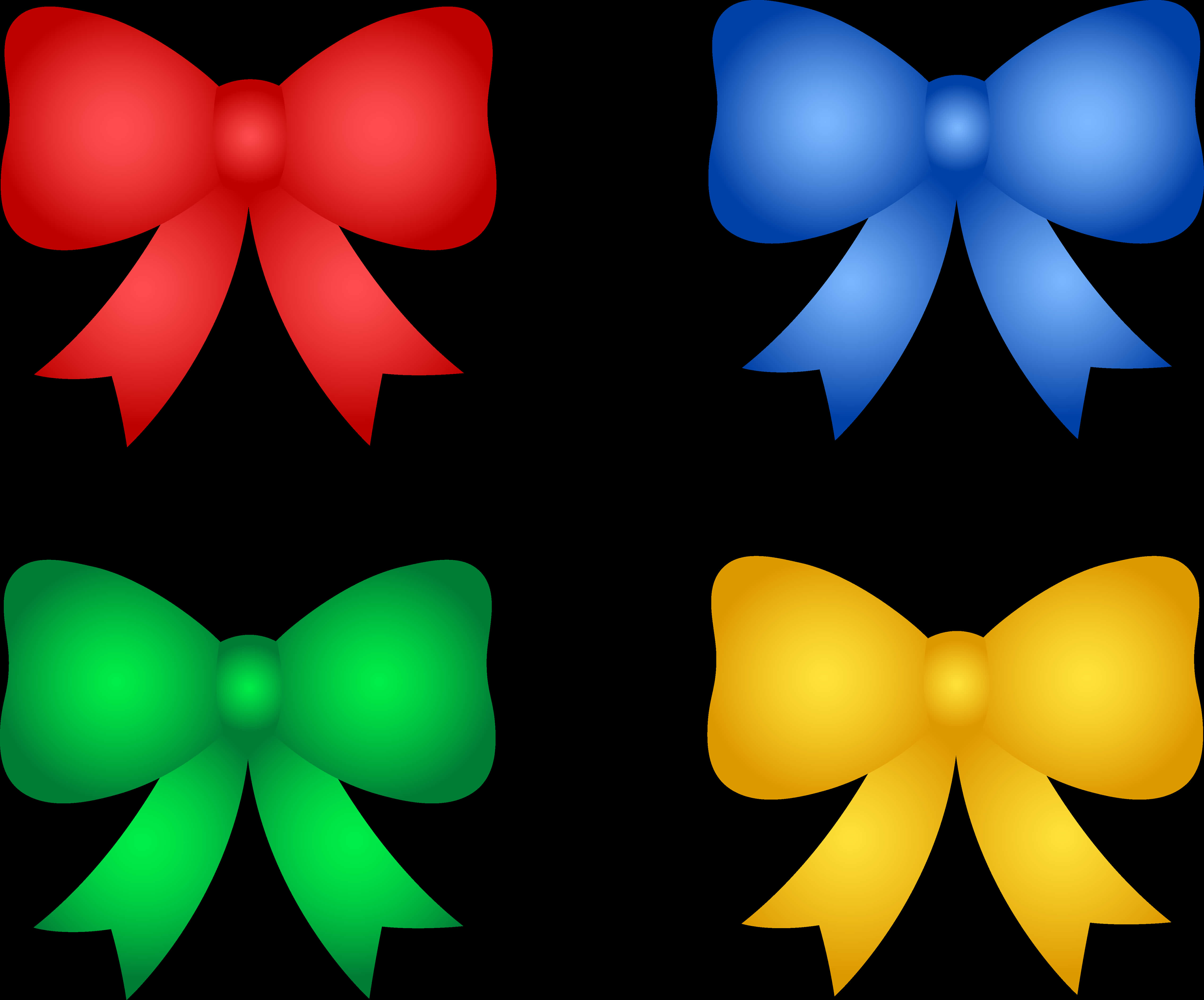 Colorful Ribbon Bows Set PNG