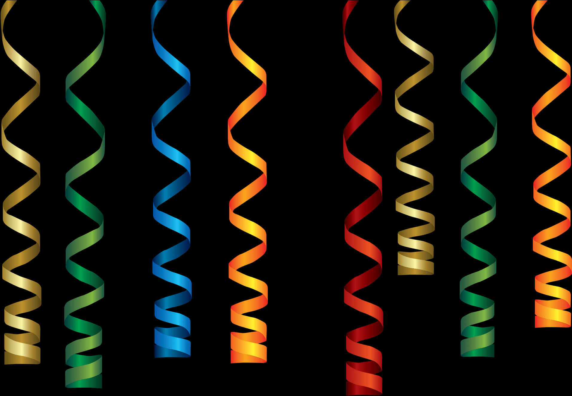 Colorful Party Streamers PNG