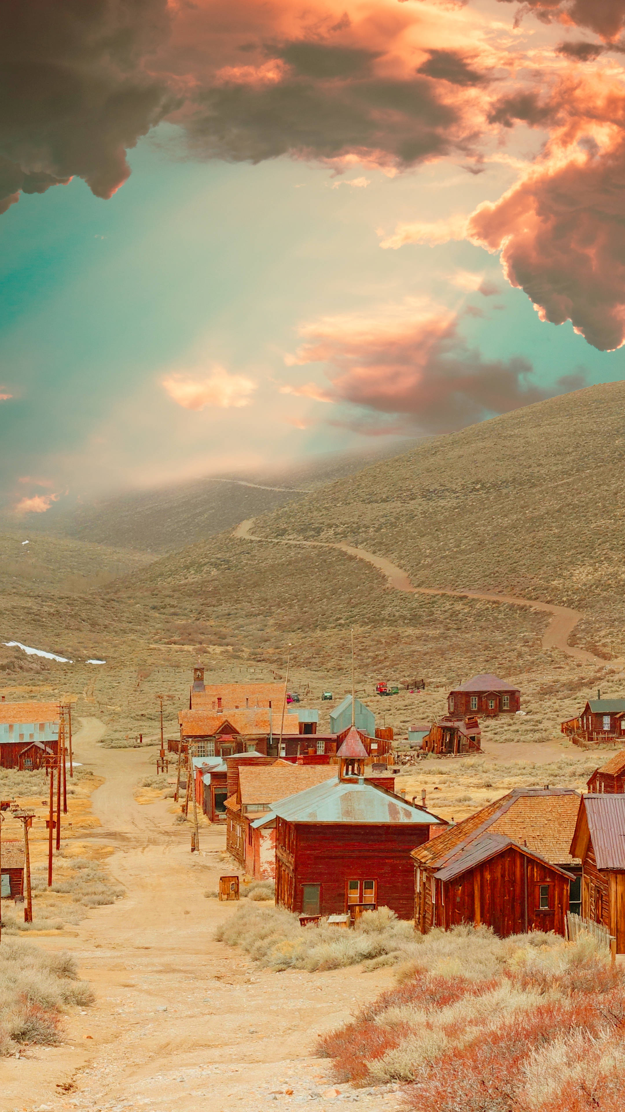 Colorful Rooftop Western Aesthetic Wallpaper