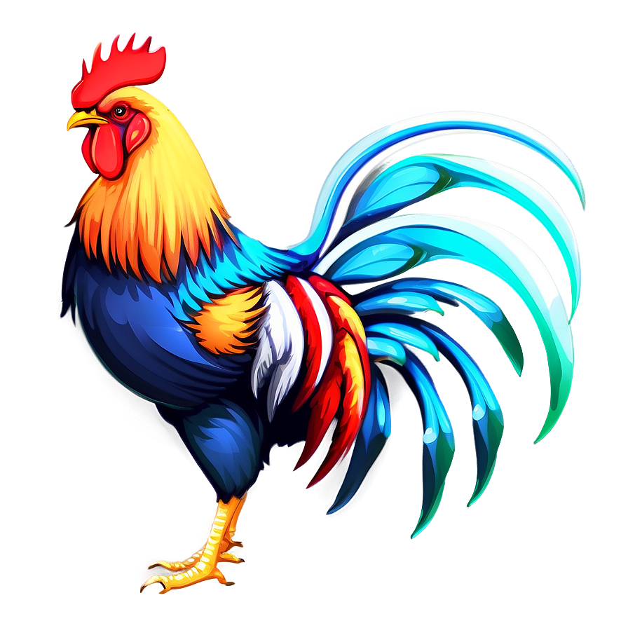 Download Colorful Rooster Art Png 17 | Wallpapers.com