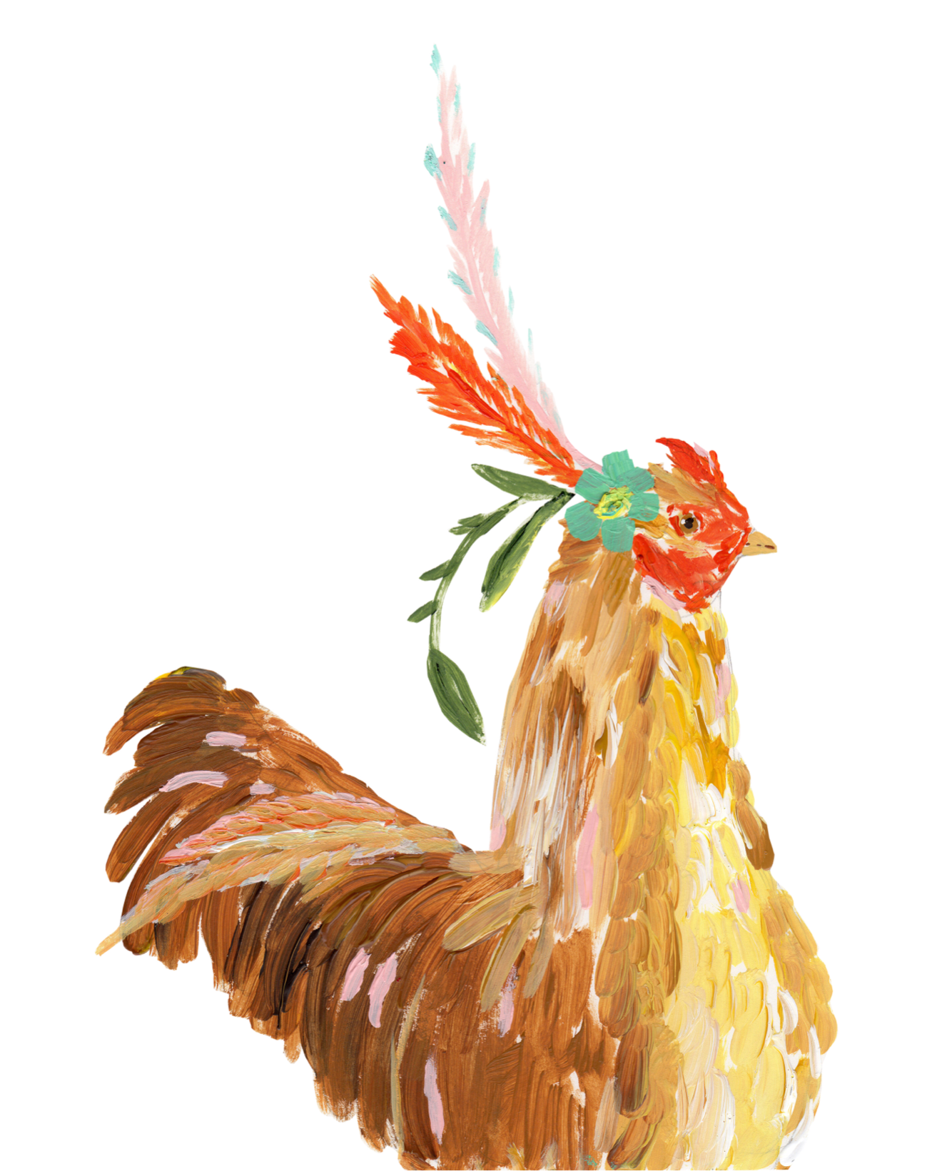 Colorful Rooster Artwork PNG