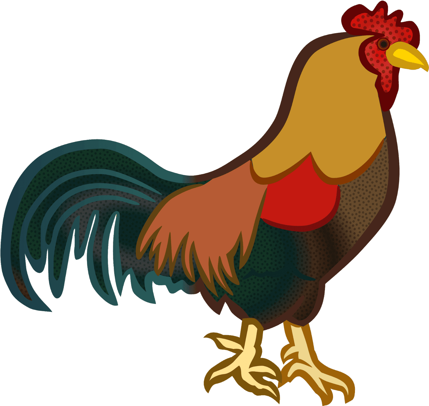 Colorful Rooster Illustration PNG