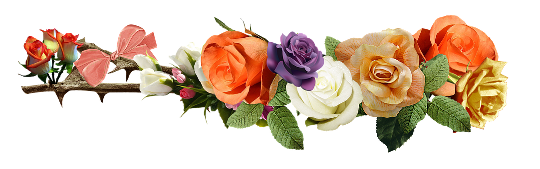 Colorful Rose Arrangement PNG