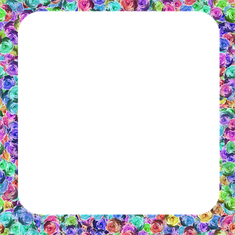Colorful Rose Frame Background PNG