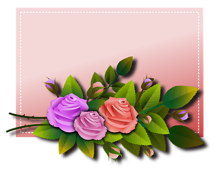 Colorful Roses Illustration PNG