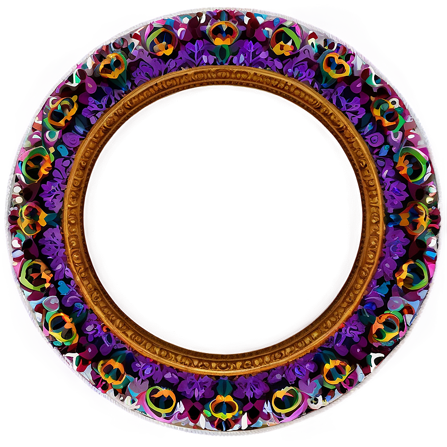 Colorful Round Frame Png Heu26 PNG