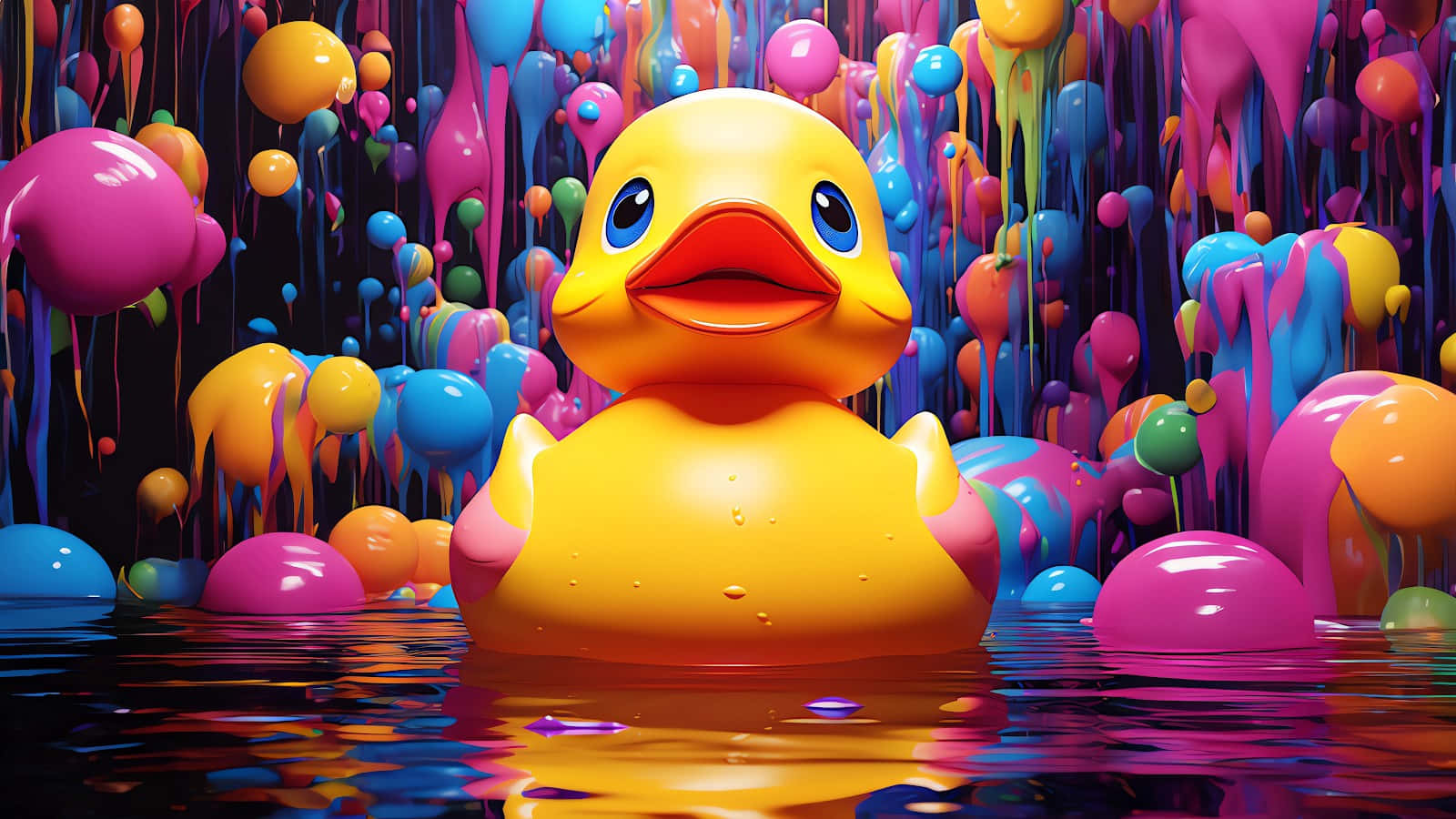 Colorful Rubber Duck Fantasy Landscape.jpg Wallpaper