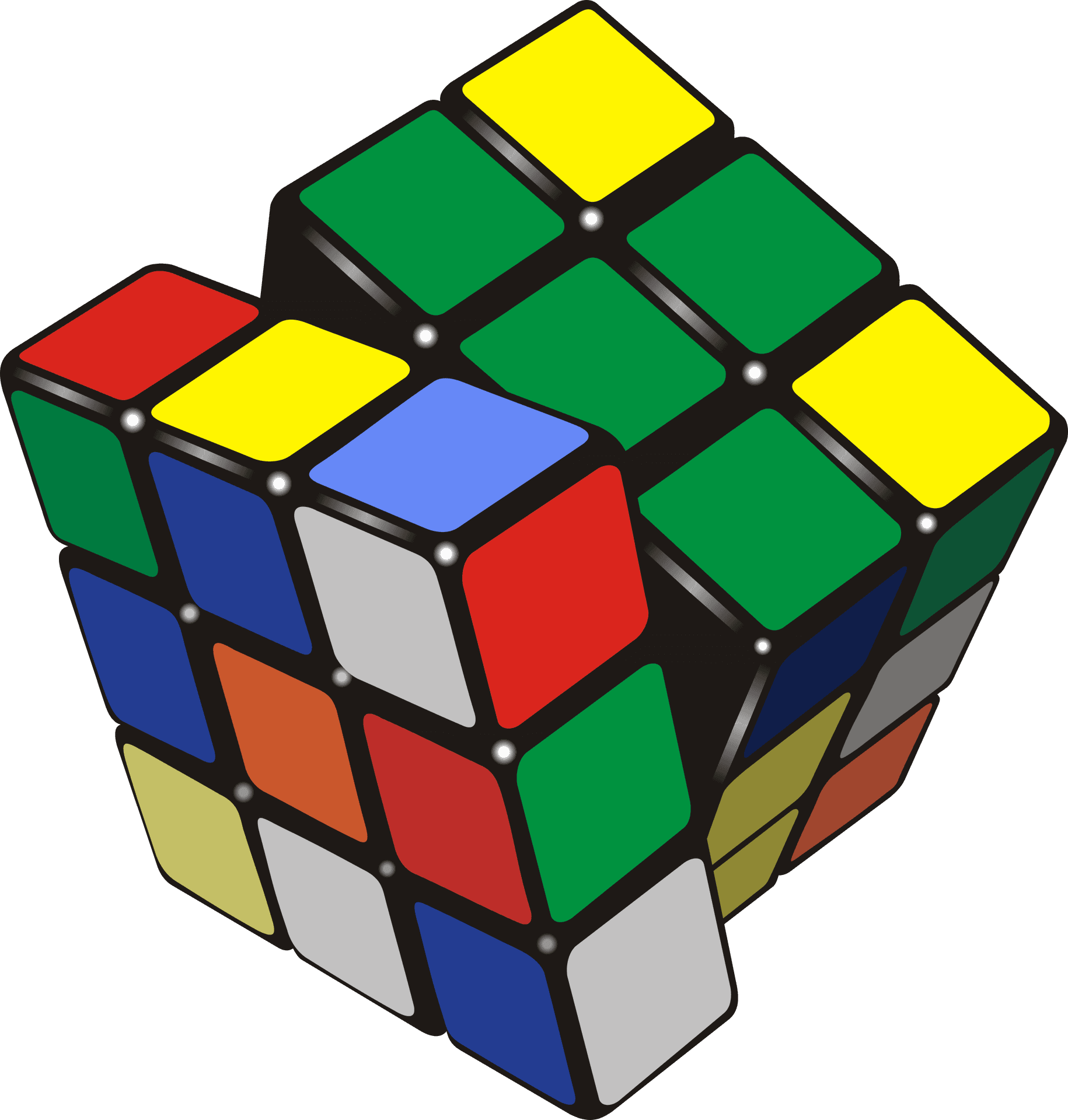 Colorful Rubiks Cube Illustration PNG