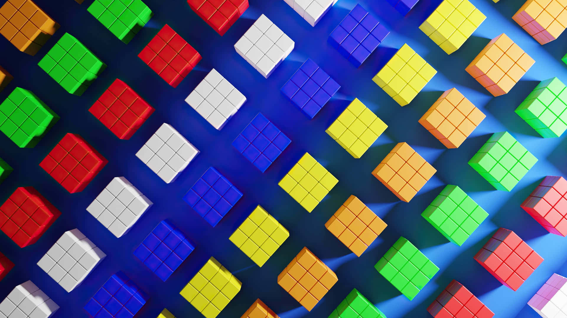 Colorful Rubiks Cube Pattern Wallpaper