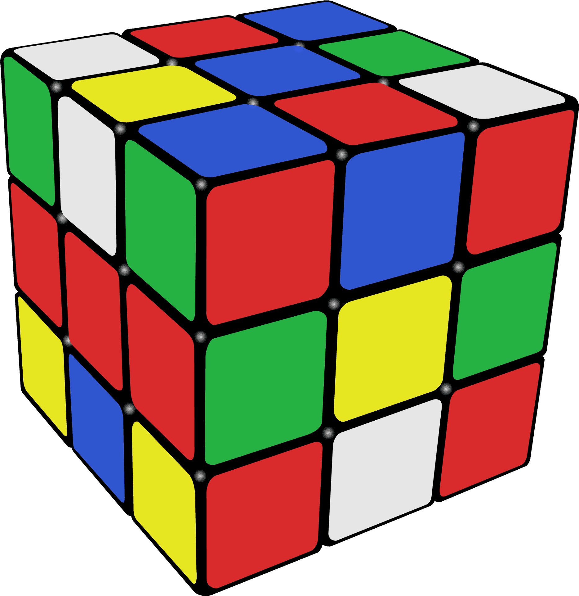 Colorful Rubiks Cube Unsolved PNG