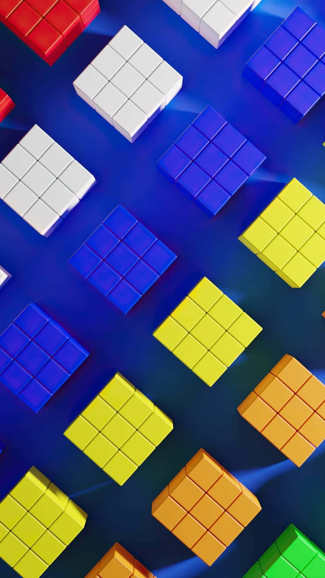 Colorful Rubiks Cubes Pattern Wallpaper