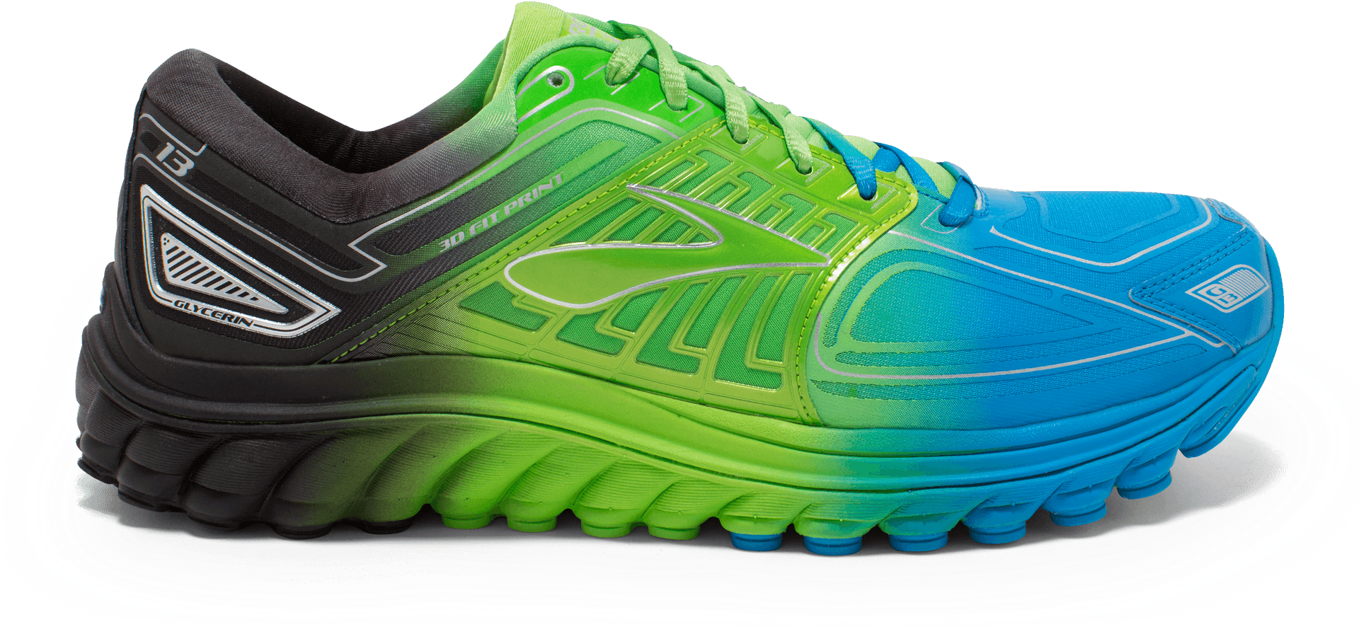 Colorful Running Shoe Side View PNG