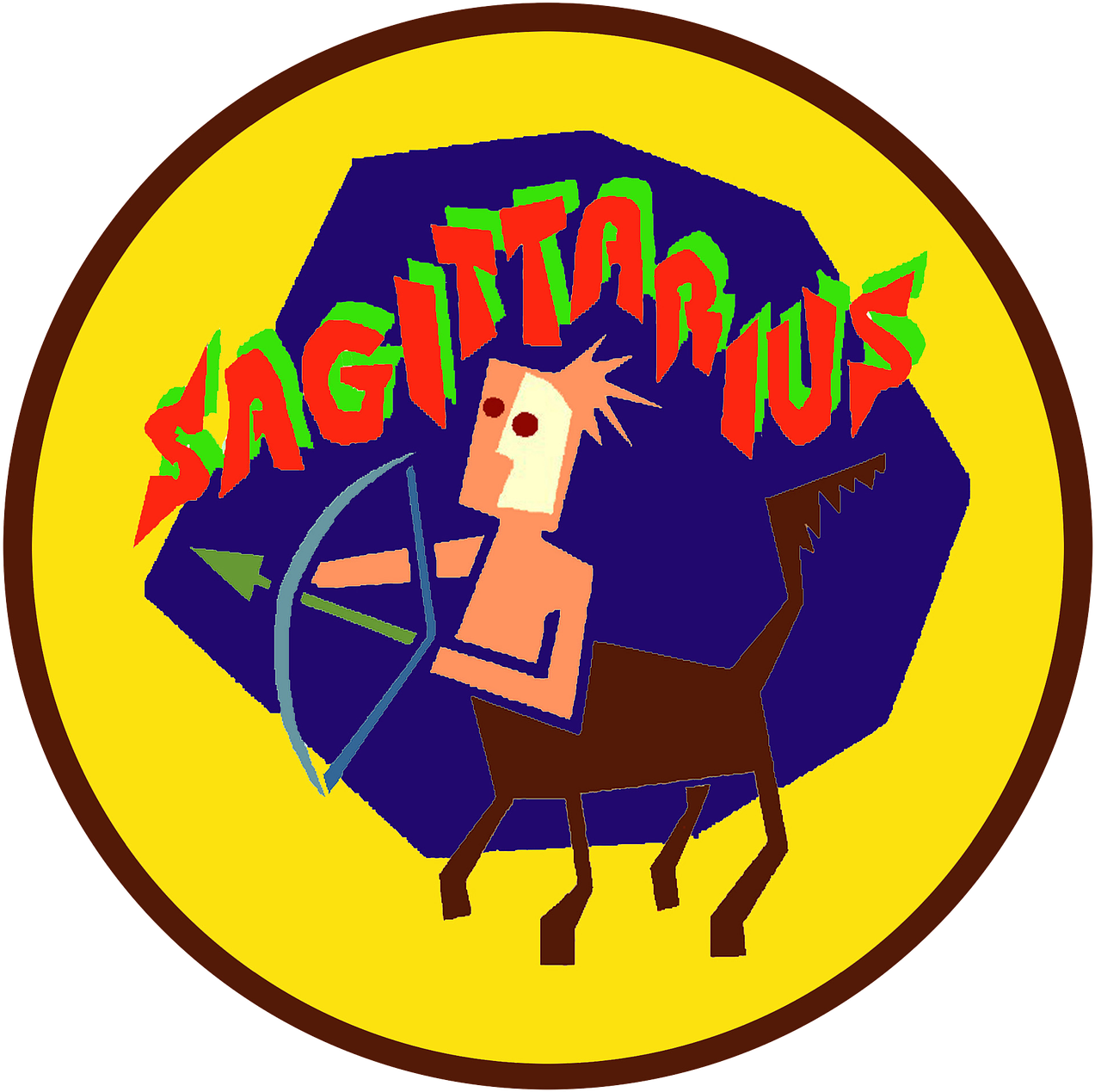 Colorful Sagittarius Zodiac Sign Illustration PNG