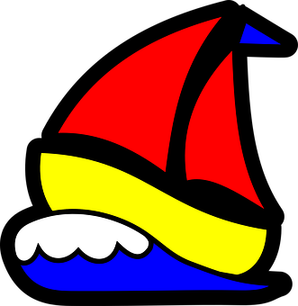 Colorful Sailboat Graphic PNG