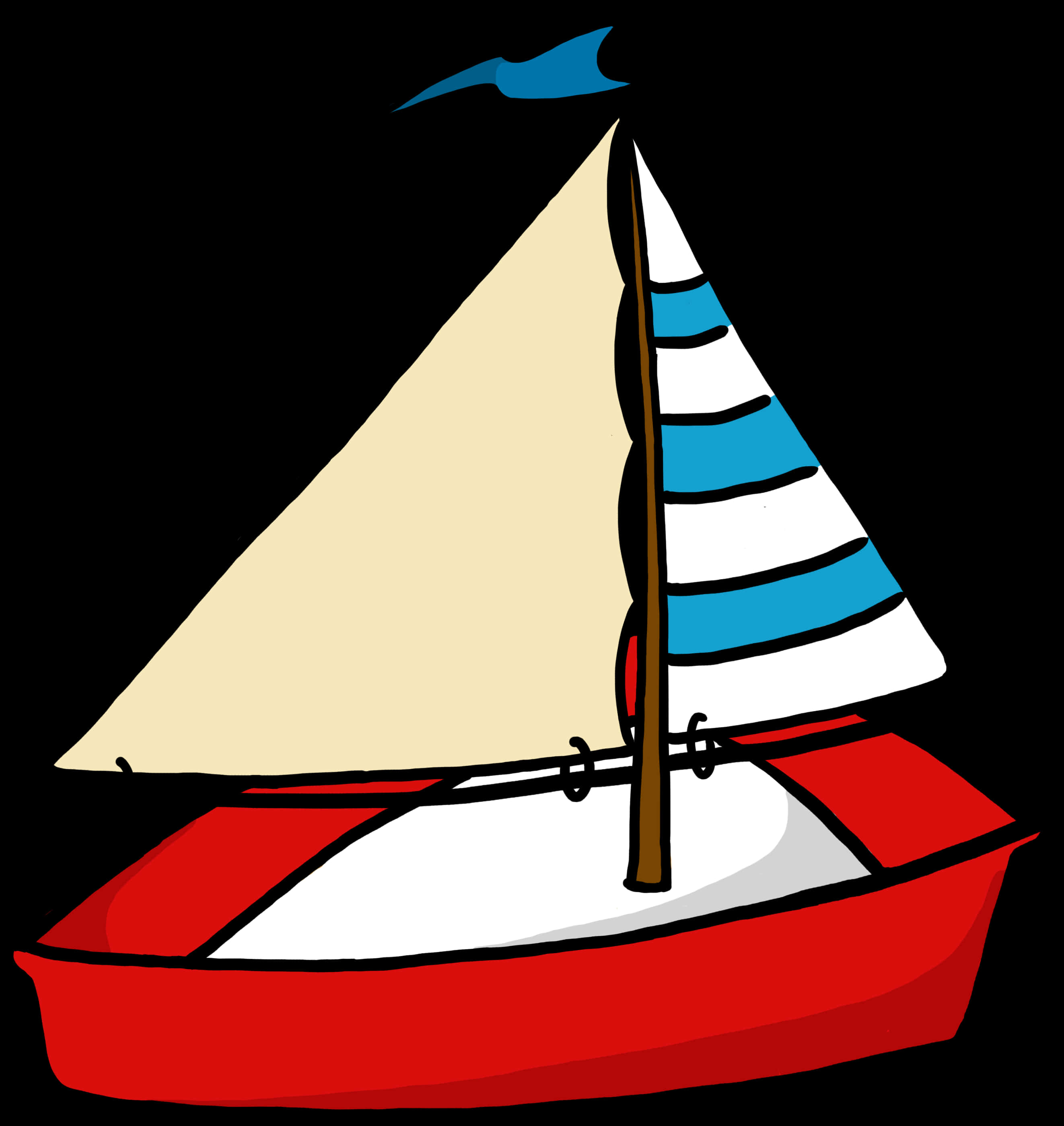 Colorful Sailboat Illustration PNG