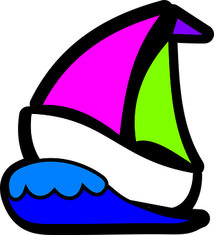 Colorful Sailboat Vector Art PNG