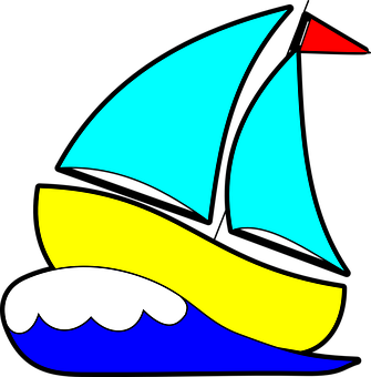 Colorful Sailboat Vector Art PNG