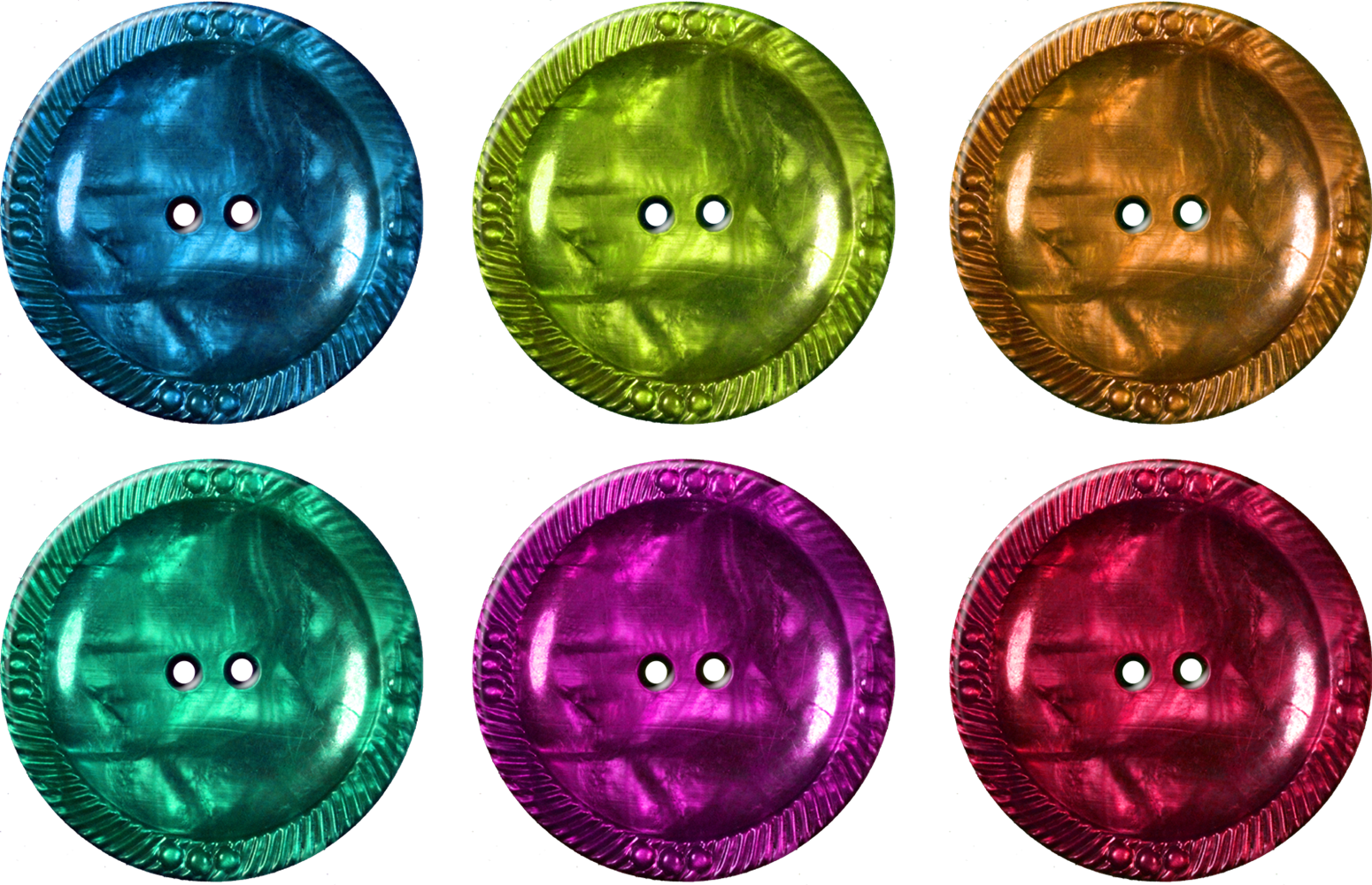 Colorful Satin Finish Buttons Array PNG