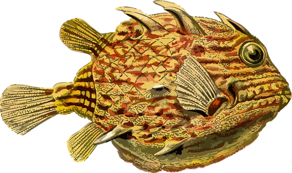 Colorful Scorpionfish Illustration PNG