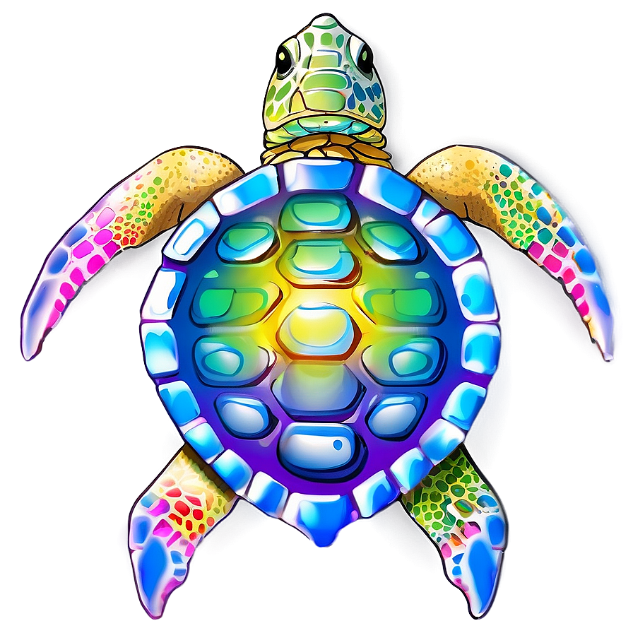 Colorful Sea Turtle Art Png 05242024 PNG