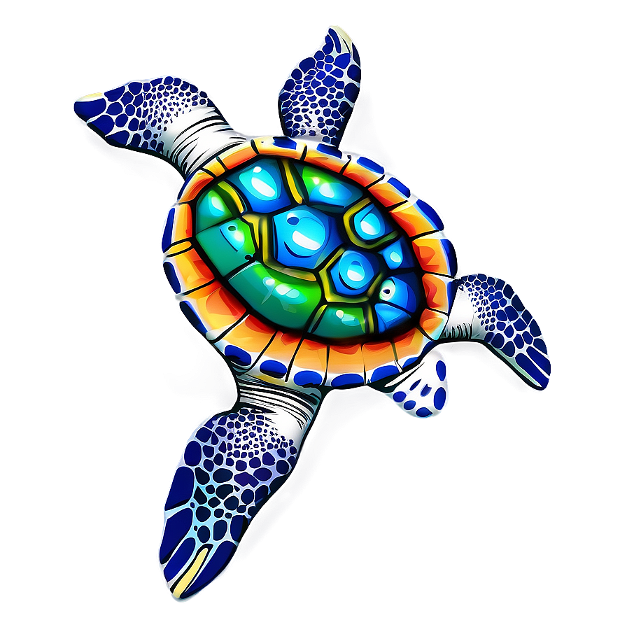 Colorful Sea Turtle Art Png Kxj PNG