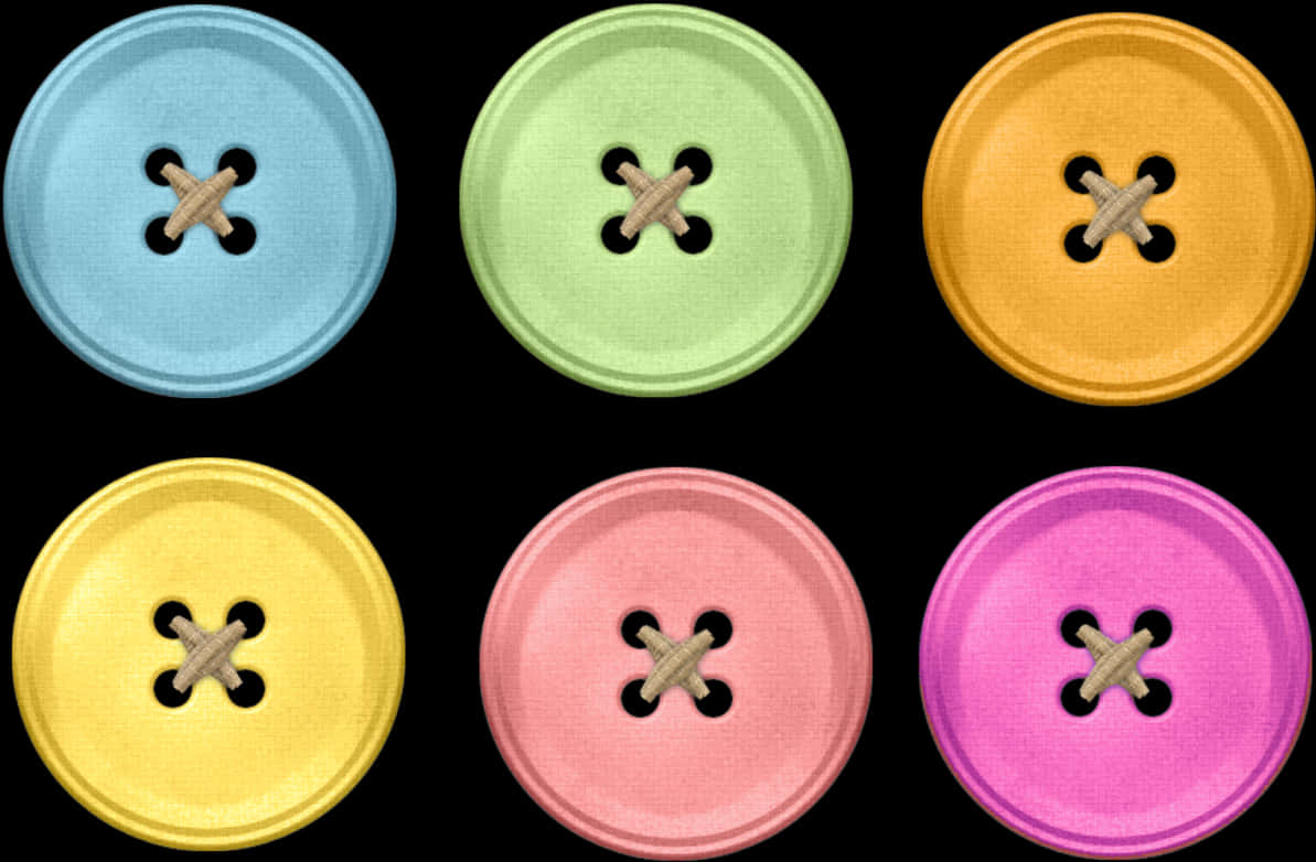 Colorful Sewing Buttons Collection PNG