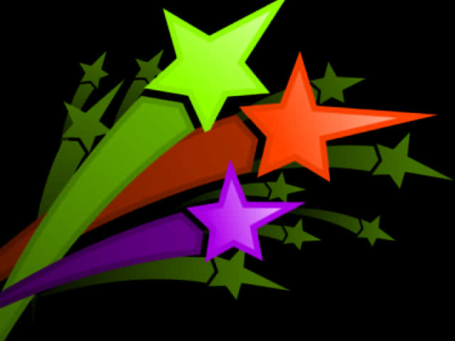 Colorful Shooting Stars Graphic PNG