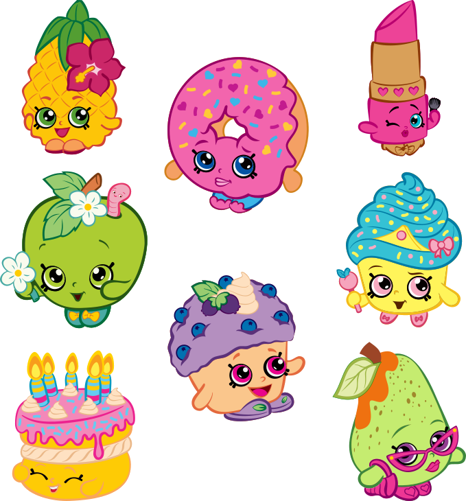 Colorful Shopkins Characters PNG