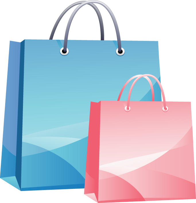 Colorful Shopping Bags Illustration PNG