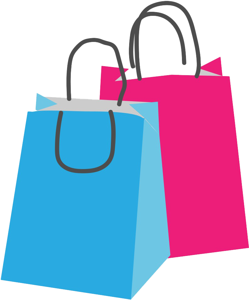 Colorful Shopping Bags Illustration PNG