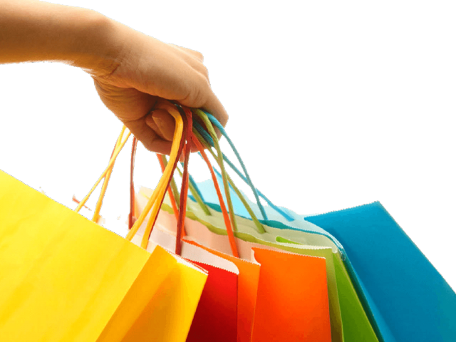 Colorful Shopping Bagsin Hand PNG