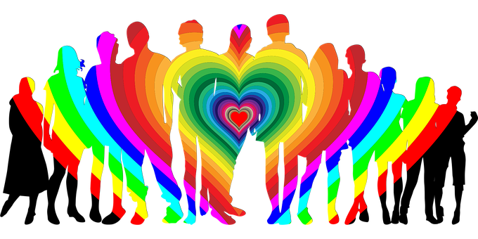 Colorful Silhouette Family Love Heart PNG