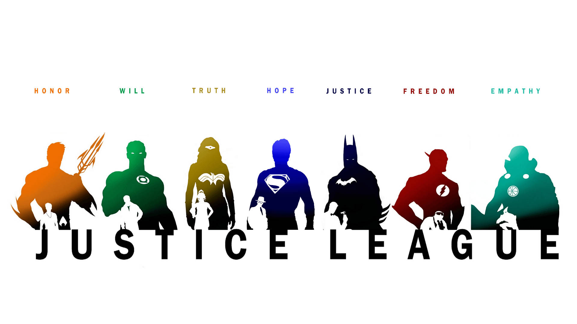 Colorful Silhouette Justice League