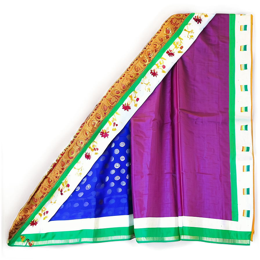 Colorful Silk Saree Png 06242024 PNG