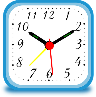 Colorful Simple Clock Illustration PNG