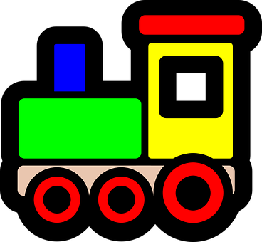 Colorful Simple Train Illustration PNG