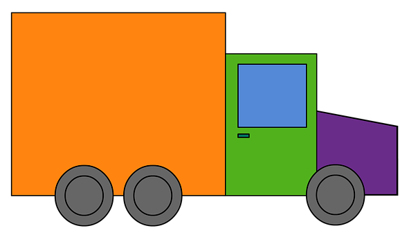 Colorful Simple Truck Illustration PNG