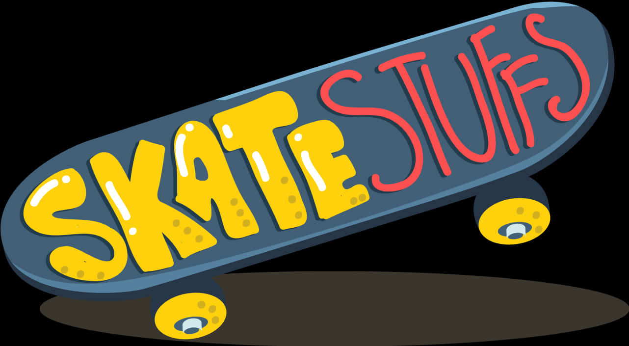 Colorful Skateboard Graphic PNG