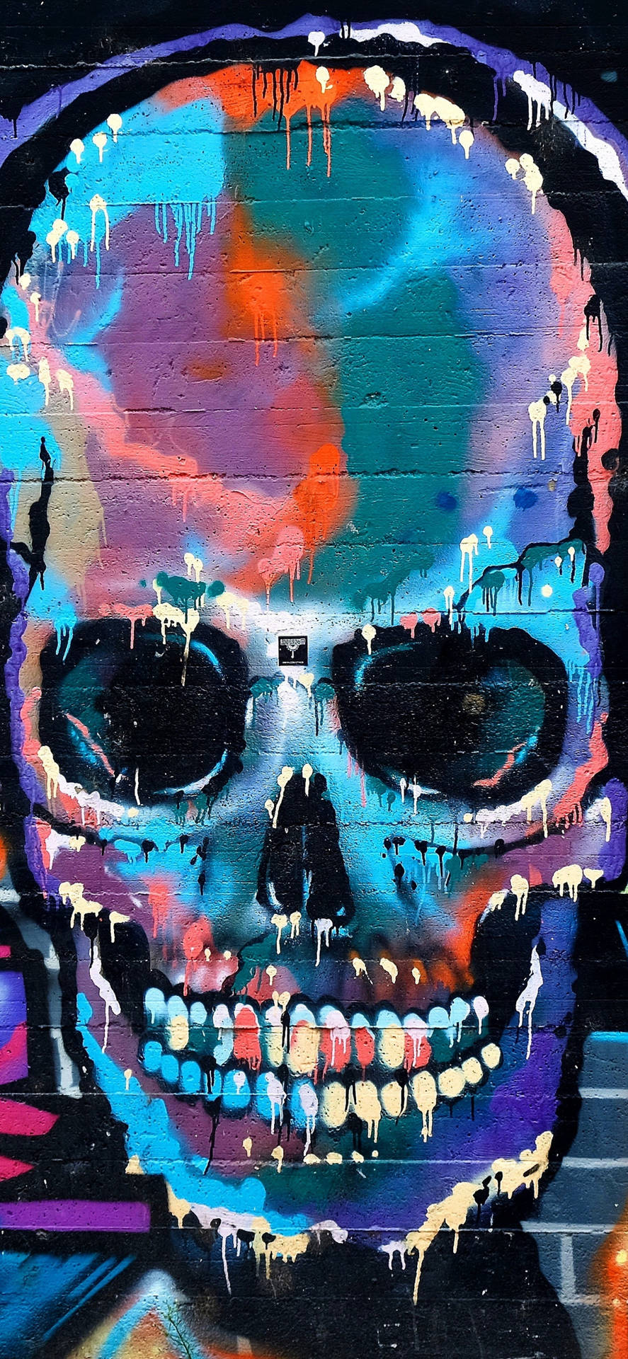 Colorful Skull Graffiti Iphone Wallpaper