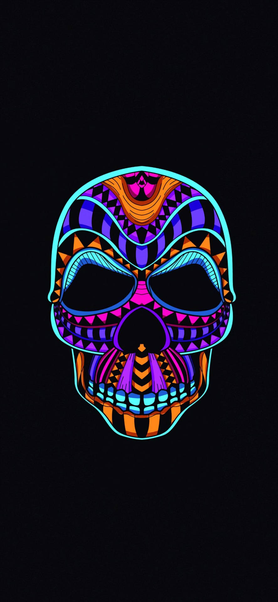 Colorful Skull iPhone 12 Wallpaper