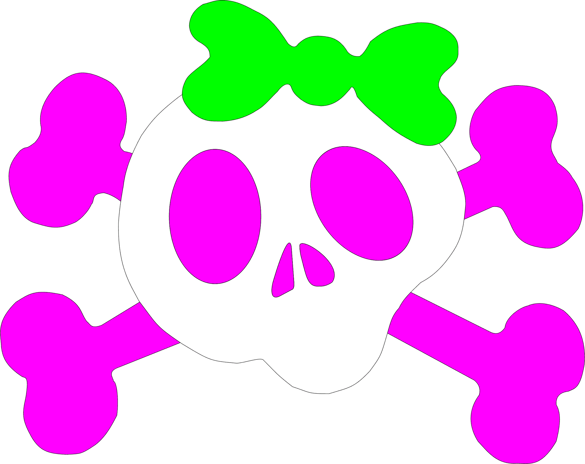 Colorful Skulland Crossbones PNG