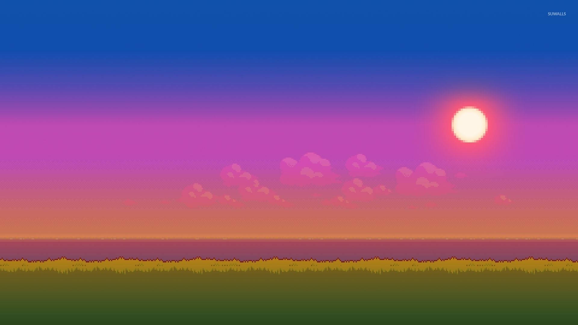 Colorful Sky 8 Bit Wallpaper
