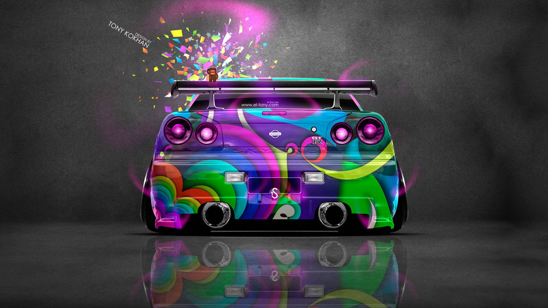 Download Colorful Skyline Car Wallpaper 