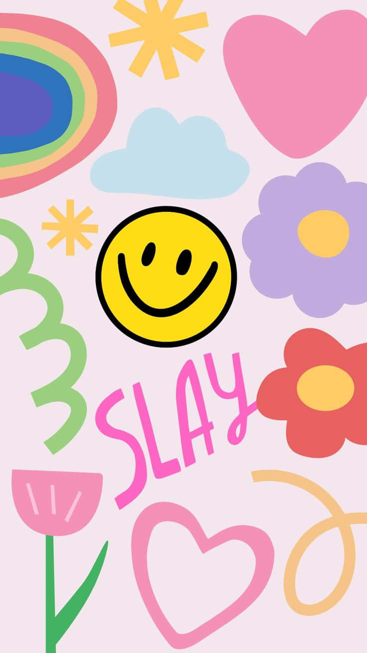 Colorful Slay Positive Vibes Wallpaper Wallpaper