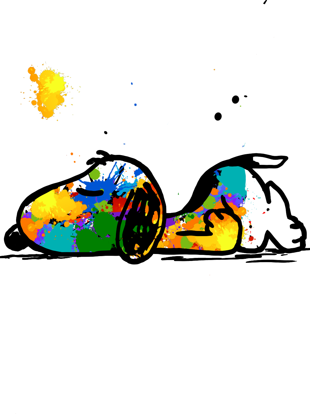 Colorful Sleeping Dog Artwork SVG
