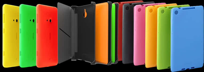 Colorful Smartphone Cases Display PNG