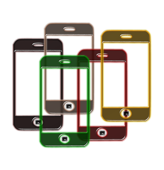 Colorful Smartphones Overlay PNG